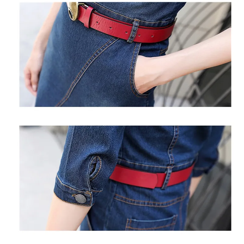 Casual Female Denim Dresses Autumn Office Slim Sexy Jeans Dress With Belt for Women V-neck Embroidered Denim Dress Plus size 3XL