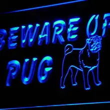 I840 Остерегайтесь мопса Pet Shop логотип Декор неоновый свет знак включения/выключения 20+ цвета 5 размеров
