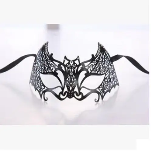 GNHYLL маска череп Венецианский маскарад черный костюм Марди Грас mascaras Хэллоуин маска лазерная резка металла Карнавальная маска - Цвет: black