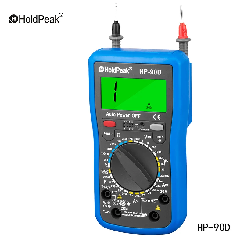 

HoldPeak HP-90D Professional Digital Multimeter Meter Multimetro DC/AC Voltage Digital Temperature/Frequency/Capacitance Tester