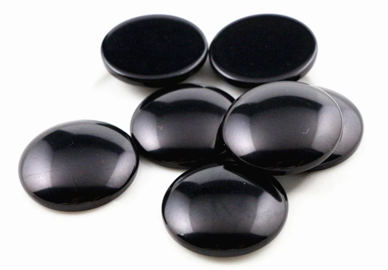 

New Fashion 10pcs 25mm Black Color Flat Back Resin Cabochons Cameo G4-01