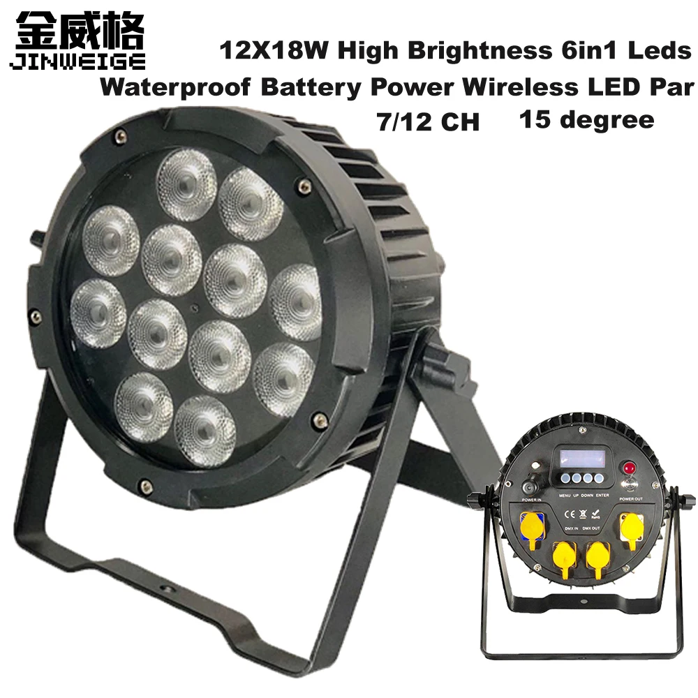 Free Shipping Waterproof 6in1 12X18W Battery Operated Wireless