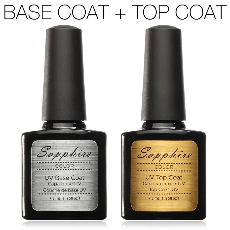 UV Top Coat + UV Base Coat Foundation for UV Gel Gel Polish Top it off