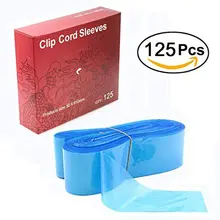 125 pcs татуировки аксессуары disposablepermanent макияж синий тату-машина клип шнур рукав для упаковки чехлов и хозяйственные сумки