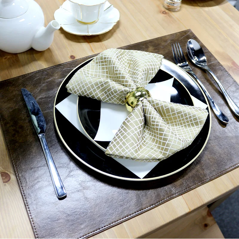 

Kitchen Table Mat PU Leather Place Mat Drink Coaster Insulation Pad Table Mats for Dining Table Placemat 33*46cm