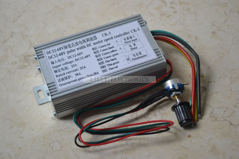 

CK-3 PWM High Power DC Speed Controller 12V-60V 25A 1000W