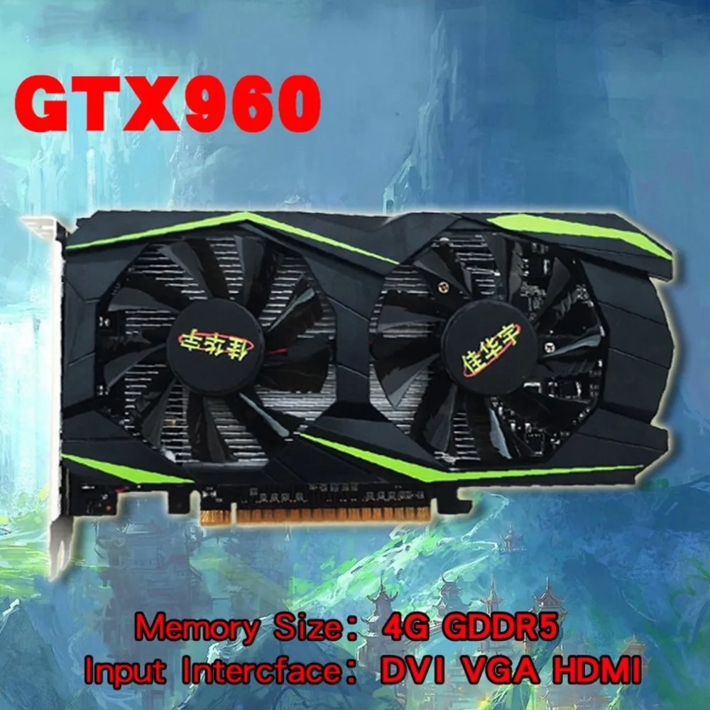 

Graphic Card For NVIDIA For GeForce GTX960 4GB DDR5 128Bit PCIExpress Video Card Desktop Computer HDMI VGA DVI Port Random color