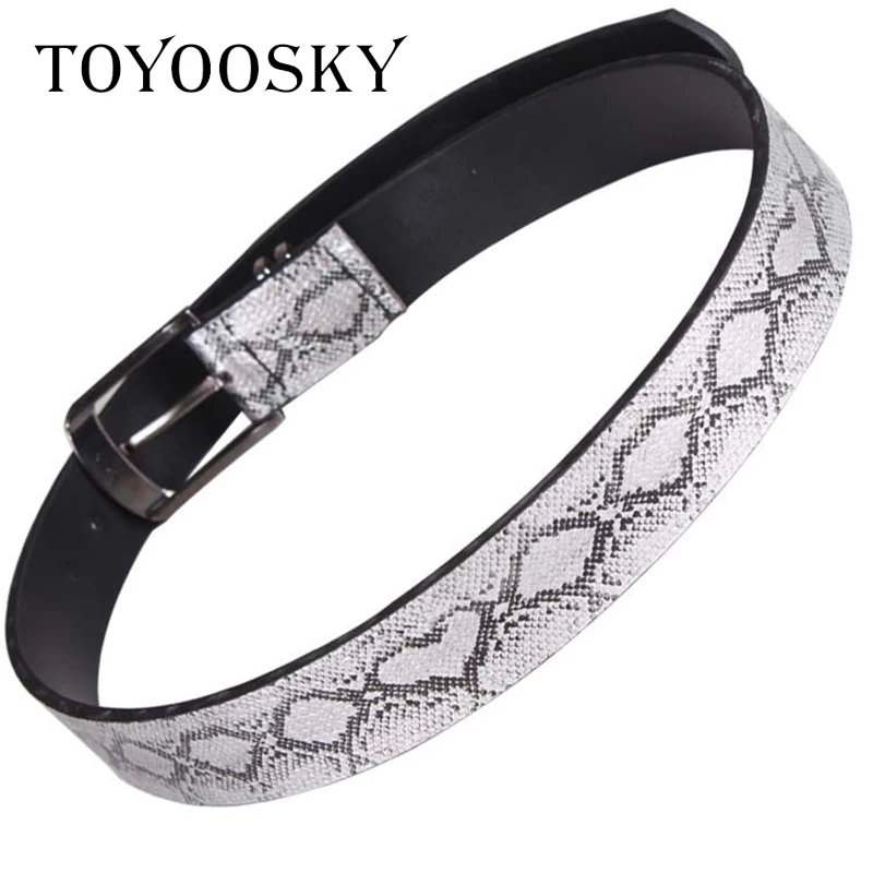 Women Men Belt Snake Faux Leather Silvery Casual Fashion Snake Belt for Men Pants Jean Pin ...