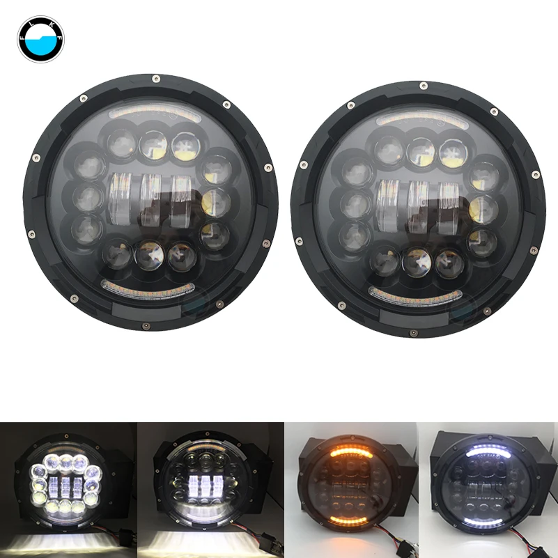 2Pcs 7 Pollici Round Led Driving Light H4 Led Car Headlight Kit Auto Per Jeep Wrangler Hummer Hi/Low Beam Light.