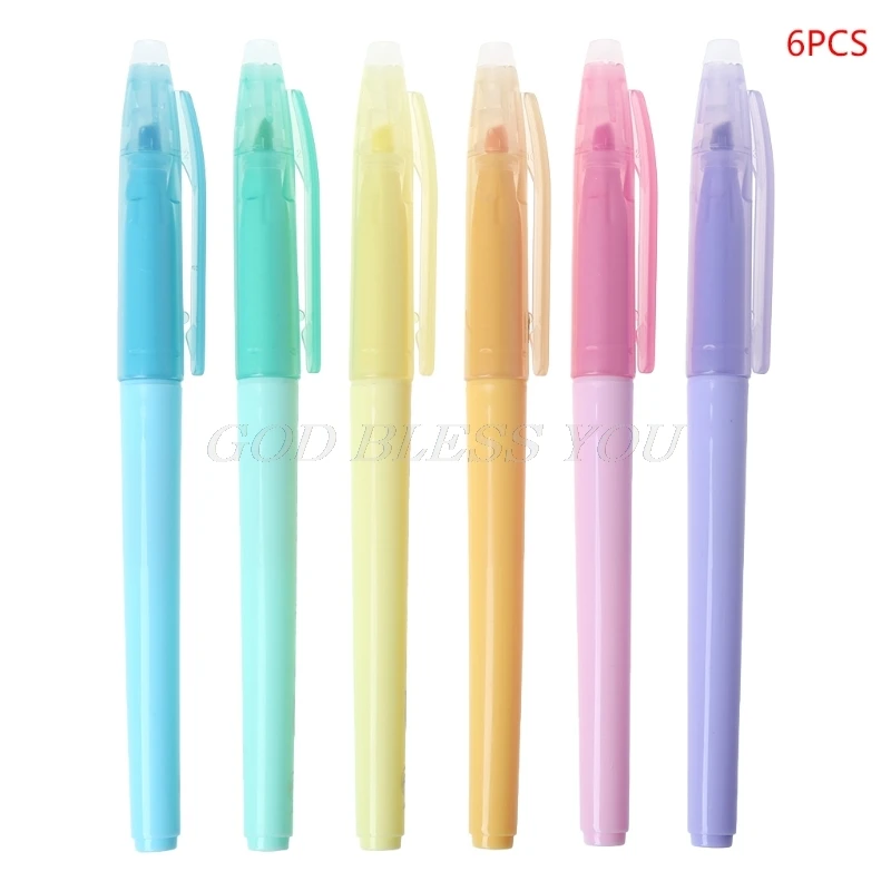 

6 Color Erasable Highlighter Fluorescent Liquid Chalk Marker Pen Stationery