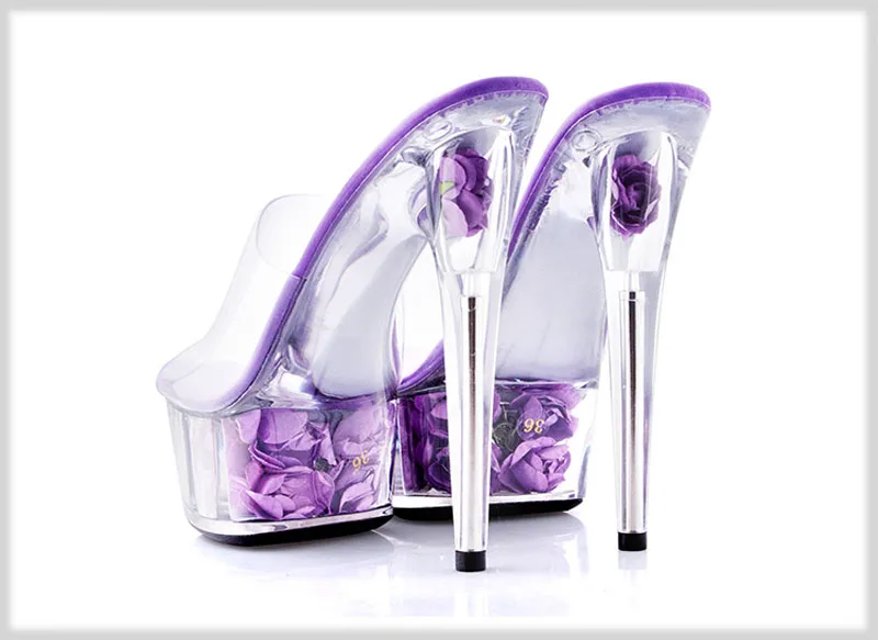 Летние Стильные женские туфли-лодочки больших размеров; коллекция года; пикантная Женская нескользящая обувь с цветком из кристаллов; босоножки на высоком каблуке; вьетнамки на платформе
