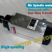 Квадратный 6kw доставленных с воздушным охлаждением мотор шпинделя ER32 биение-off 0.01 мм, 4 Керамика подшипник, гравировка фрезерный Grind