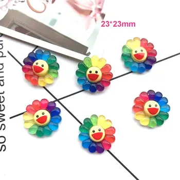 

Free Shipping new Flat back resin Smiling flow Children send hair clips to decorate DIY
