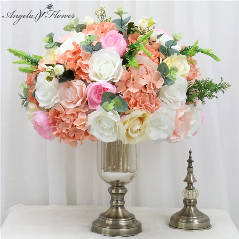 

35/40/50cm Artificial flower table centerpiece party wedding backdrop decor road lead flower ball rose hydrangea rose peony leaf