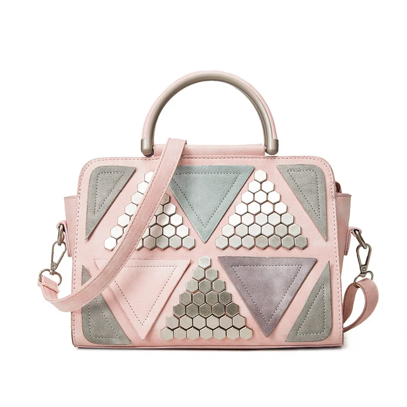 

2018 New Shoulder Messenger Bag Contrast Color Retro Hand bag.