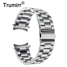 Премиум ремешок для часов из нержавеющей стали для Samsung Gear S3 Classic Frontier Смарт-часы ремешок на запястье браслет серебристый черный