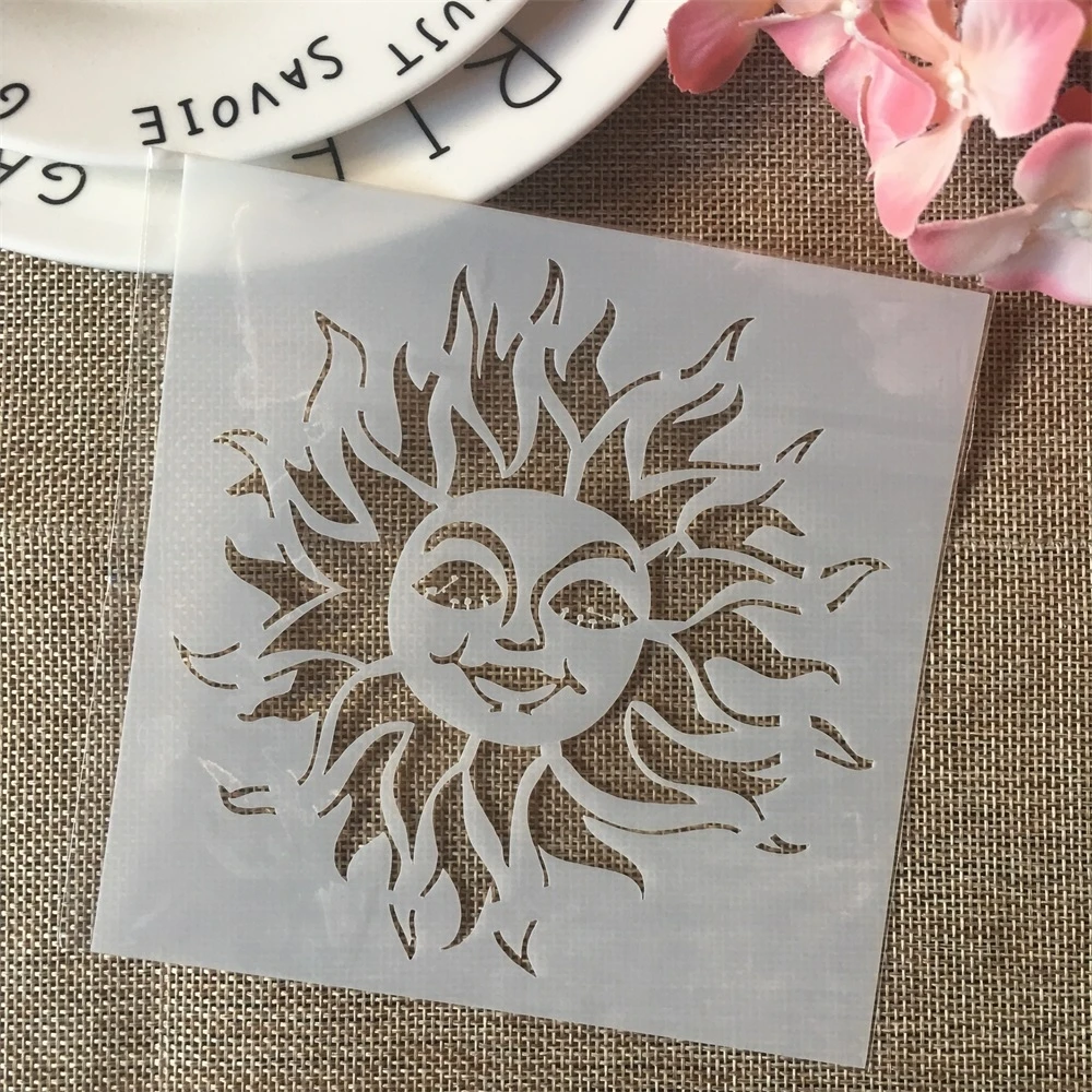 

13cm Cartoon Sun DIY Layering Stencils Painting Scrapbook Coloring Embossing Album Decorative Card Template