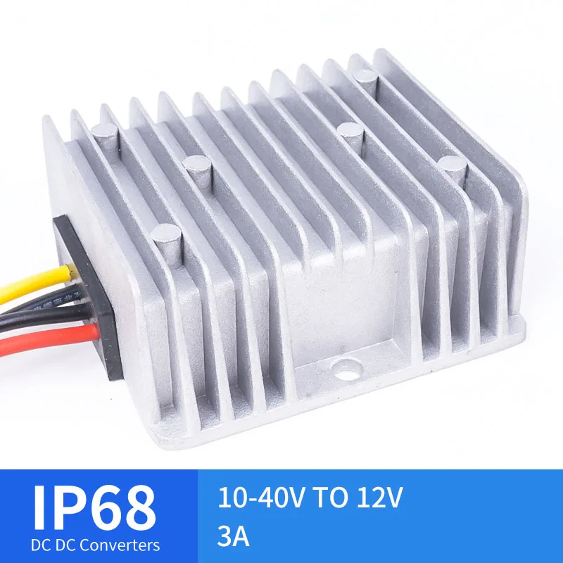 

Mini 10-40V TO 12V 3A DC Step-Down Converter Stepped DC Waterproof Converter Golf Cart Reducer High Quality RCNUN CE RoHS