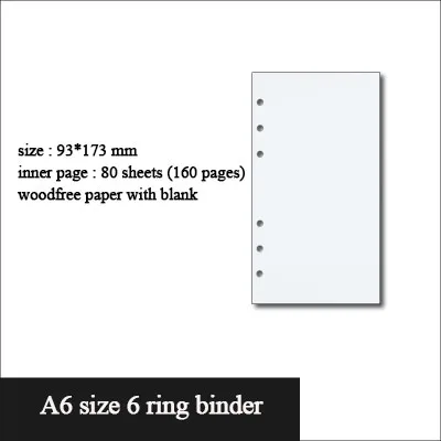 A4/B5/A5/A6/A7 спиральная записная книжка бумажное кольцо связывающая бумага с листами с линиями и пустой бумагой для заполнения страниц - Цвет: A6 white blank page