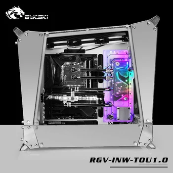 

BYKSKI Acrylic Board Water Channel Solution use for IN WIN TOU1.0 Case for CPU and GPU Block / 3PIN RGB Light / Intead Reservoir