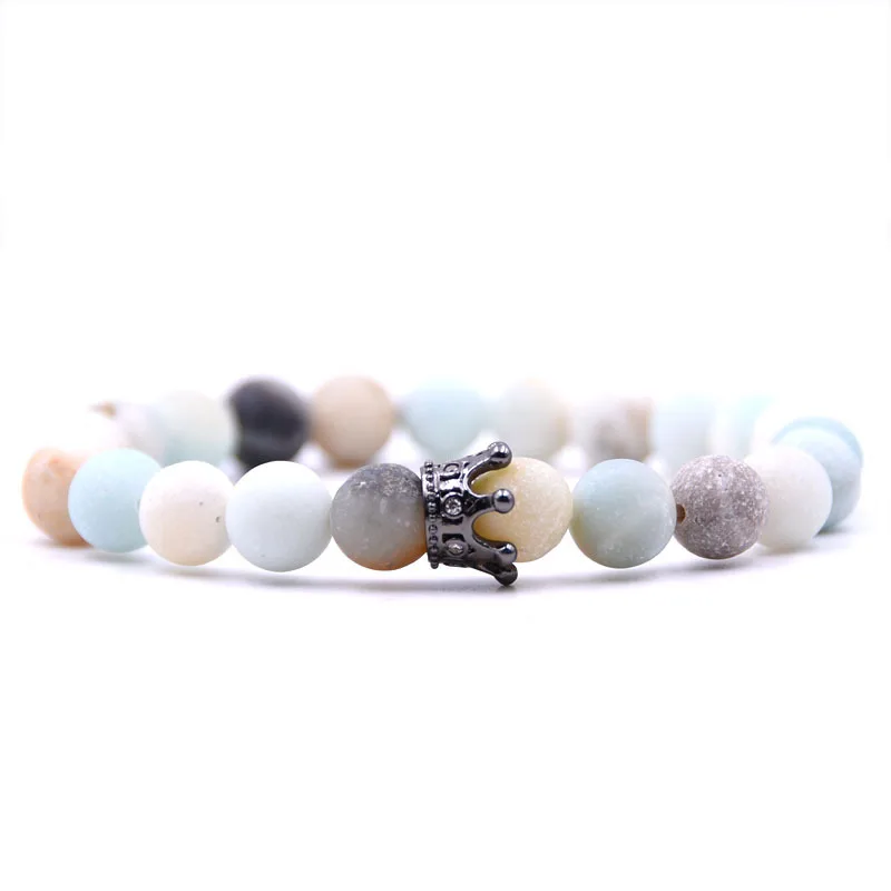 

Bracelet men fashion bracelet 8mm beads set with zircon bracelets pulseira masculina gift