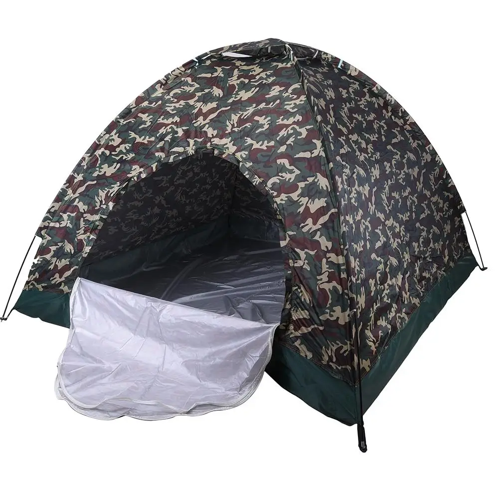 

4 Person CamouflageTent Ultralight Single Layer Water Resistance Camping Tent For Hiking Traveling Large Space 200*200*135 Cm