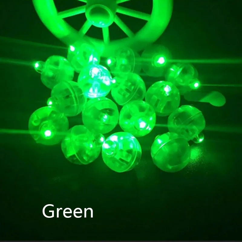10 шт. круглый шар тумблер светодиодный шар огни мини вспышка люминесцентные лампы для фонаря бар Рождественская Свадебная вечеринка украшения - Цвет: Зеленый