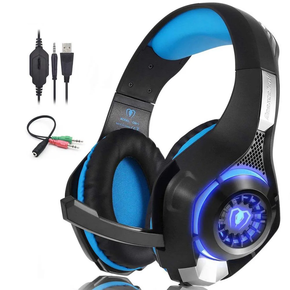 Kotion каждая стерео игровая гарнитура для Xbox One PS4 PC объемный звук Накладные наушники+ 7 кнопок 3200 dpi Pro игровая мышь - Цвет: only headset blue