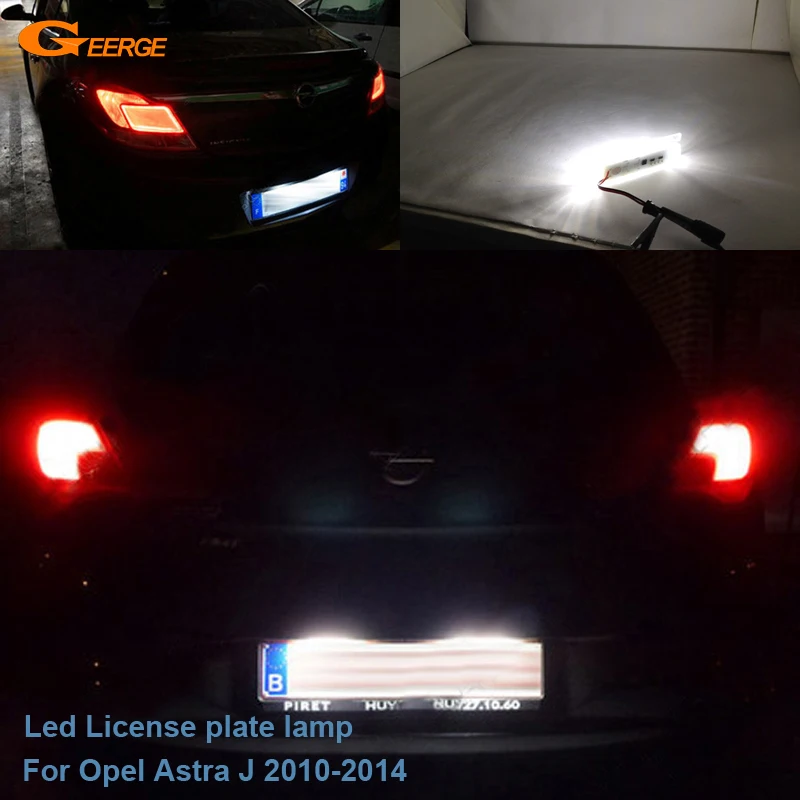 Для Защитные чехлы для сидений, сшитые специально для Opel Astra J 2010 2011 2012 2013 не Sportstourer отлично ультра яркий светодиодный фонарь освещения номерного знака светильник без OBC error