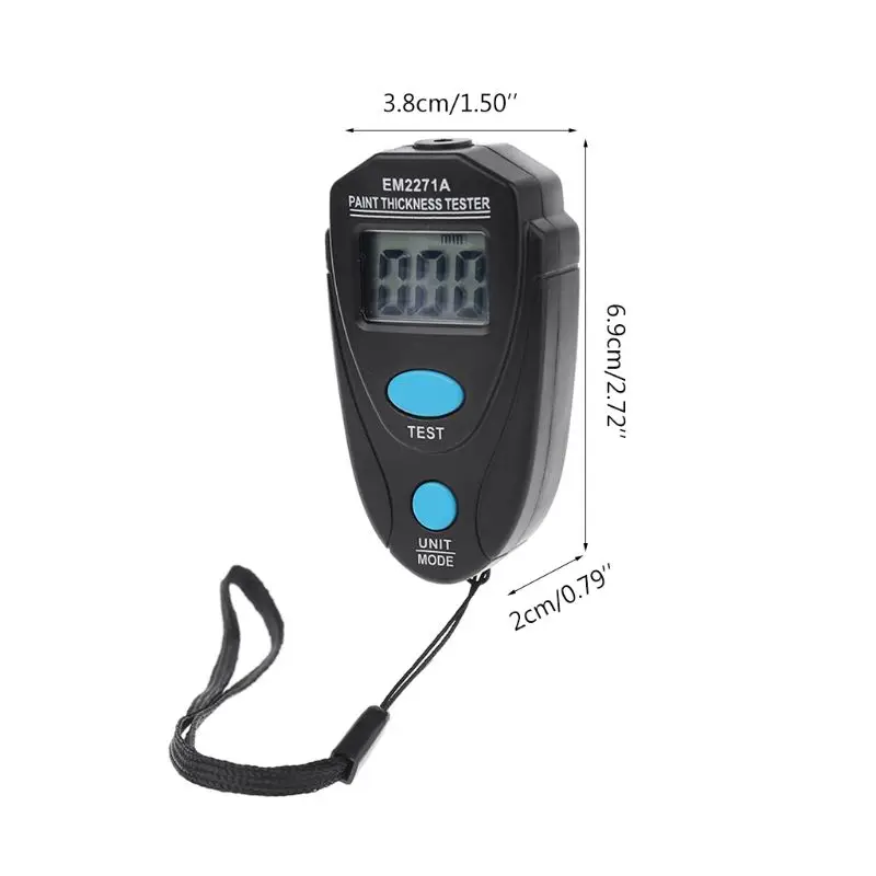 EM2271/EM2271A Mini LCD Digital Automobile Thickness Gauge Car Paint Tester Display Thickness Coating Meter Testing Instrument