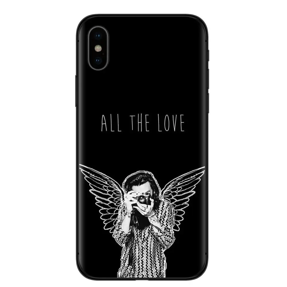 RUIXKJ One Direction Tattoos Harry Styles чехлы для телефонов для iphone 5S SE 6 6S 7 7Plus 8 8 Plus X мягкий черный силиконовый чехол