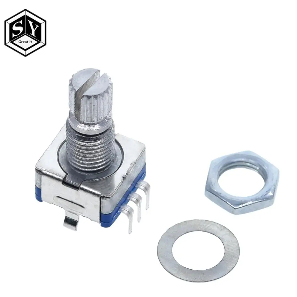 

1PCS Great IT Original,Rotary encoder code switch/EC11/ digital potentiometer with switch 5Pin handle length 15mm