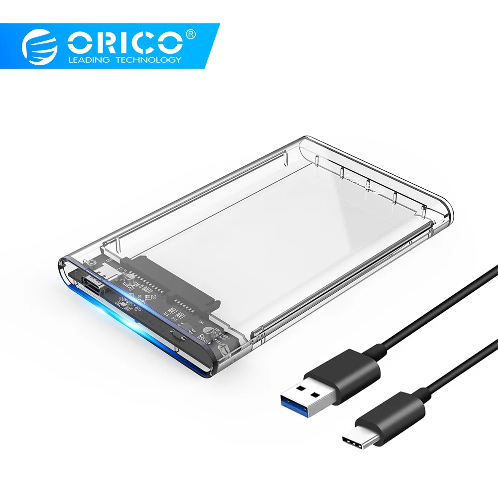 ORICO 2,5 дюймов HDD чехол Sata USB3.1 5 Гбит/с Корпус жесткого диска для SSD жесткий диск HDD контейнер под элемент питания 2 ТБ Поддержка UASP
