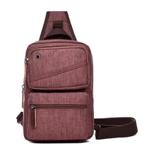 Canvas Crossbody Bag Women Sling Shoulder Backpack Men Casual Daypack Chest Bags Travel Rucksack One Strap Back Pack