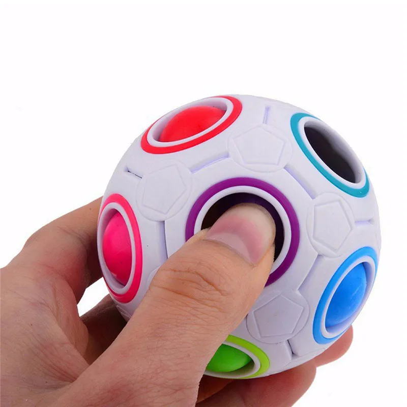

Fun Creative Spherical Magic Cube Speed Rainbow Football Ball Children Kids Spherical Magic Cube Learning Education Puzzle Toys