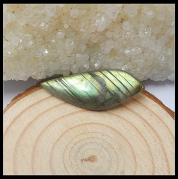 

Sale 1Pcs Natural Stone Yellow Flashy Labradorite Gemstone DIY Jewelry Fashion Cabochon 34x14x5mm 3.13g