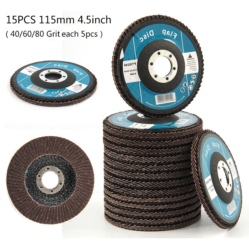 

15Pcs 40/60/80 Grit Grinding Wheels Angle Grinder Sanding Discs Set 115mm(4.5)
