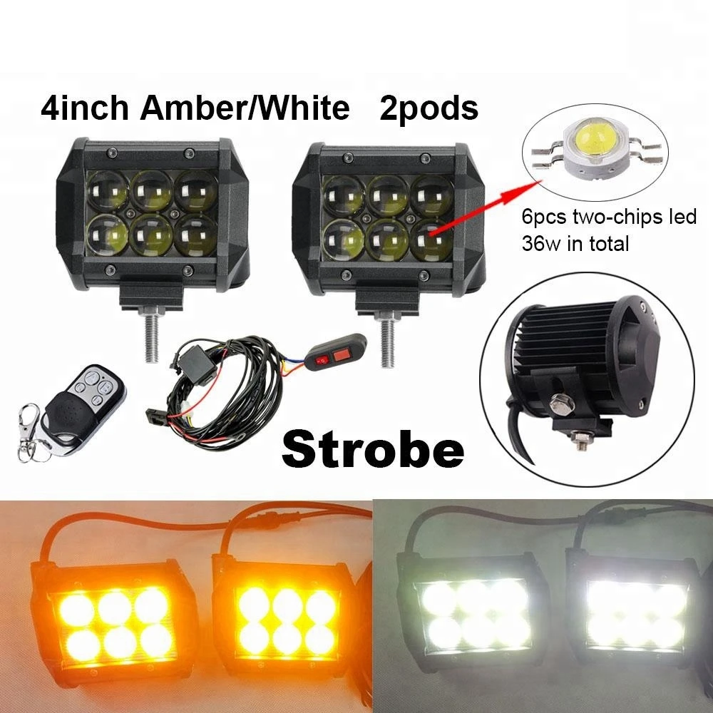 NEW-4X4-Amber-White-Strobe-Offroad-4inch