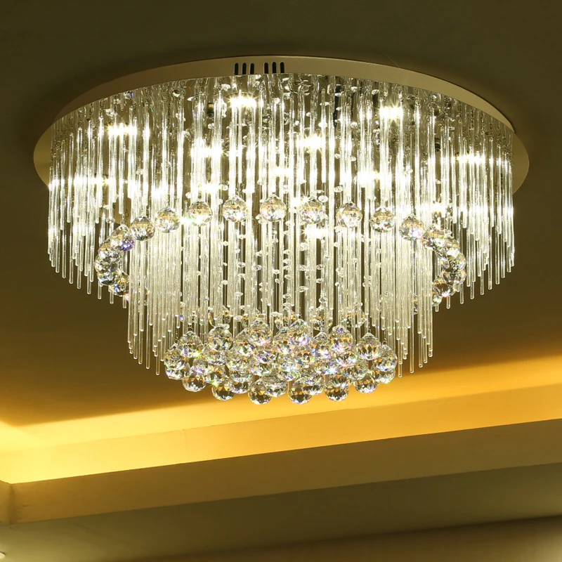 New Round Modern LED Crystal Ceiling Lights For Living Room Bedroom