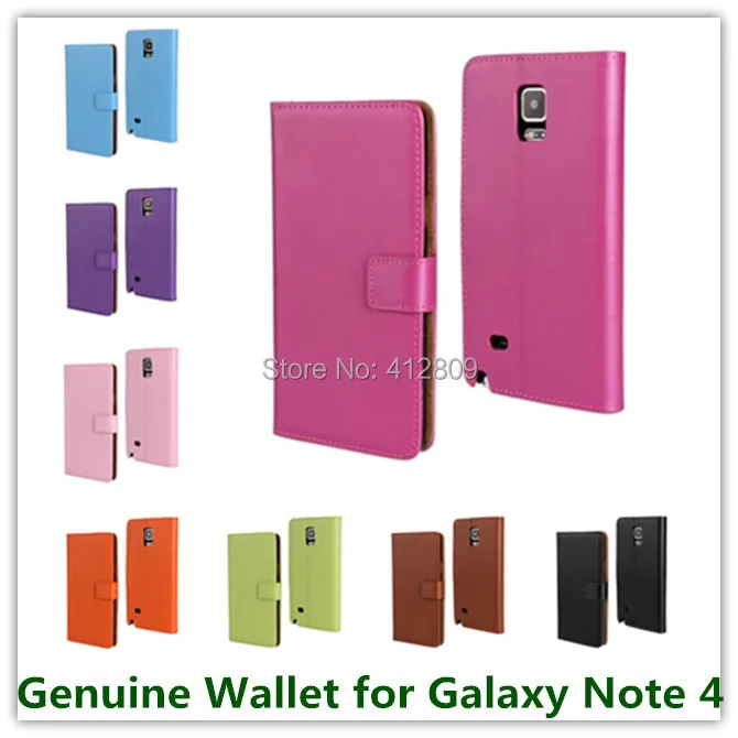 Fashion Genuine Leather Stand Skin Folding Wallet Style Pouch Cover Case for Samsung Galaxy Note 4 Cellphone Bags Free | Мобильные