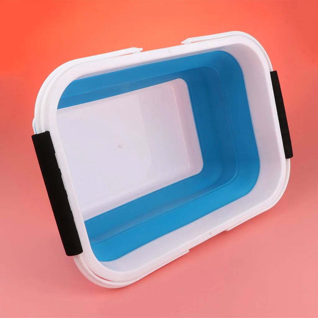 Portable Folding Silicone Square Bucket Cleaning Tools Laundry Basket Water Storage Basin Vegetable Fruits Basket Accessories