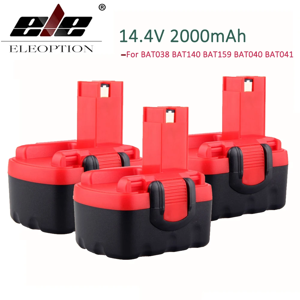 

ELEOPTION 3PCS 2000mAh 14.4V 2.0Ah Battery for Bosch 14.4V Battery BAT038 BAT140 BAT159 BAT040 BAT041