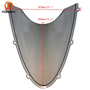 

POSSBAY ABS Plastic Motorcycle Windshield Deflectors Motorbike Windscreens Double Bubble Style For Kawasaki ZX6R