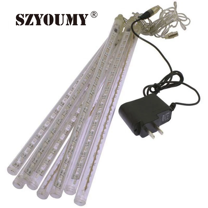 

SZYOUMY 50cm 30cm 20cm Waterproof Meteor Shower Rain Tubes Led Light Lamp EU US Plug Christmas Wedding Garden Decoration Xmas