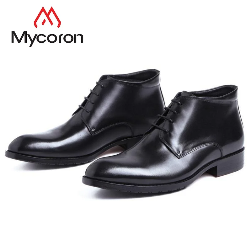 

MYCORON Spring Autumn Men Boots British Style Vintage Western Shoes Genuine Leather Male Ankle Desert Shoes Coturnos Masculino