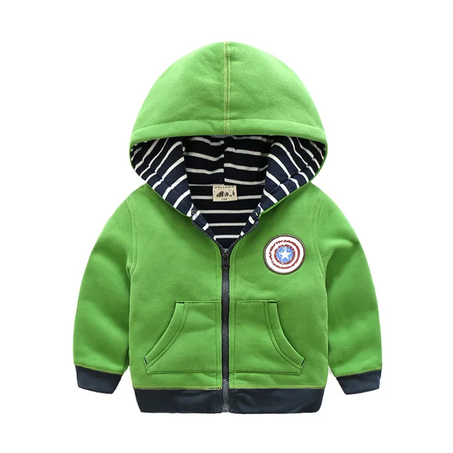 OK 2018 Hight Quality Baby Boys Sweatshirt Cotton Solid Hooded Infant
