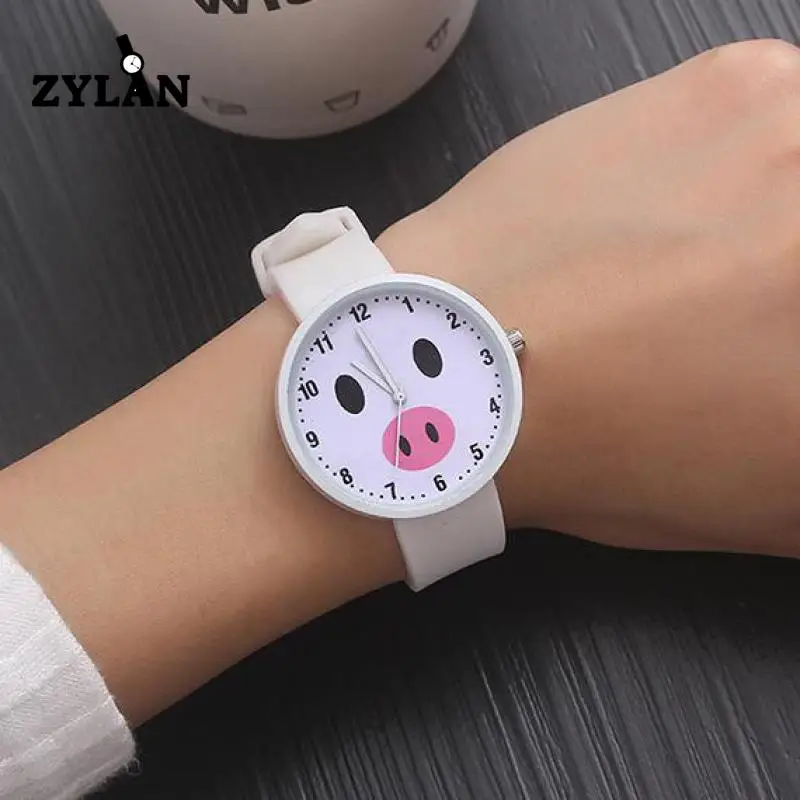 ZYLAN модные милые свинья лицо желе для женщин и мужчин кварцевые наручные часы