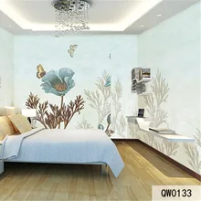 Пользовательские печати DIY ткань и текстильные обои для стен ткань матовый шелк для постельного белья с рисунком цветов и бабочек фон