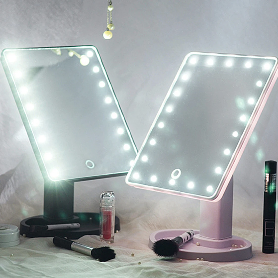 

16LED/22LED with USB Line Mirrors 360 Degrees Adjustable Rotation Makeup Mirror Lighted Portable Luminous Cosmetic Mirrors