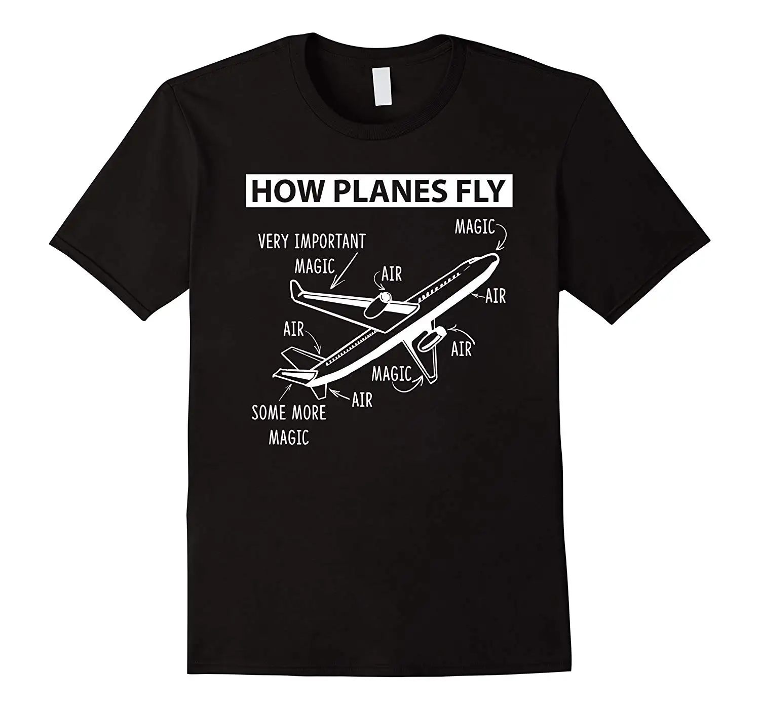 How Planes Fly T Shirt Funny Aerospace Engineer Loose Black Men T
